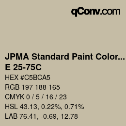 Color code: JPMA Standard Paint Colors - E 25-75C | qconv.com