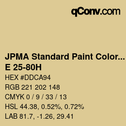 Color code: JPMA Standard Paint Colors - E 25-80H | qconv.com