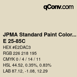 Color code: JPMA Standard Paint Colors - E 25-85C | qconv.com