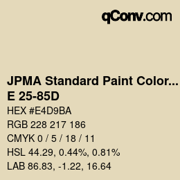 Color code: JPMA Standard Paint Colors - E 25-85D | qconv.com