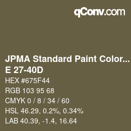 Color code: JPMA Standard Paint Colors - E 27-40D | qconv.com