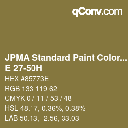 Color code: JPMA Standard Paint Colors - E 27-50H | qconv.com