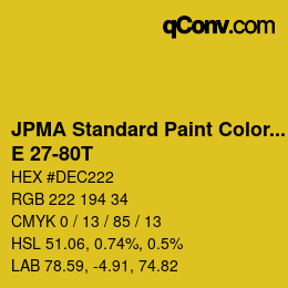 Color code: JPMA Standard Paint Colors - E 27-80T | qconv.com