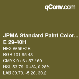 Color code: JPMA Standard Paint Colors - E 29-40H | qconv.com