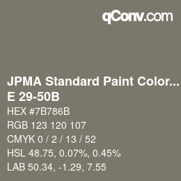 Code couleur: JPMA Standard Paint Colors - E 29-50B | qconv.com