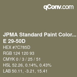 Code couleur: JPMA Standard Paint Colors - E 29-50D | qconv.com