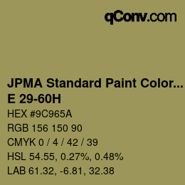 Code couleur: JPMA Standard Paint Colors - E 29-60H | qconv.com