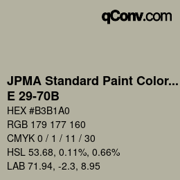 Code couleur: JPMA Standard Paint Colors - E 29-70B | qconv.com