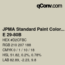 Code couleur: JPMA Standard Paint Colors - E 29-80B | qconv.com