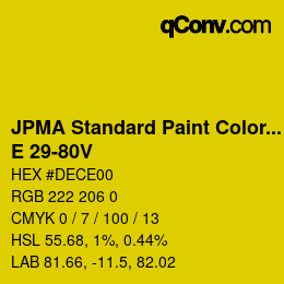 Color code: JPMA Standard Paint Colors - E 29-80V | qconv.com