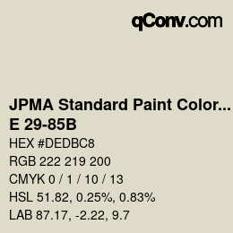 Code couleur: JPMA Standard Paint Colors - E 29-85B | qconv.com