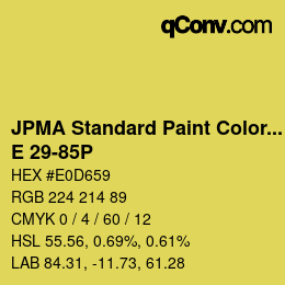 Code couleur: JPMA Standard Paint Colors - E 29-85P | qconv.com
