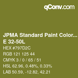 Code couleur: JPMA Standard Paint Colors - E 32-50L | qconv.com