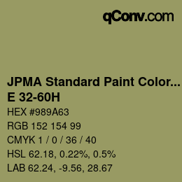 カラーコード: JPMA Standard Paint Colors - E 32-60H | qconv.com