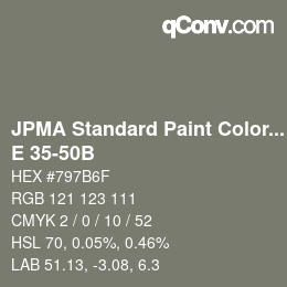 Code couleur: JPMA Standard Paint Colors - E 35-50B | qconv.com