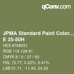 Code couleur: JPMA Standard Paint Colors - E 35-50H | qconv.com