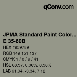 Code couleur: JPMA Standard Paint Colors - E 35-60B | qconv.com