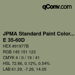 Color code: JPMA Standard Paint Colors - E 35-60D | qconv.com