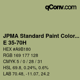 Code couleur: JPMA Standard Paint Colors - E 35-70H | qconv.com