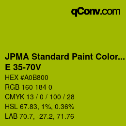 Color code: JPMA Standard Paint Colors - E 35-70V | qconv.com
