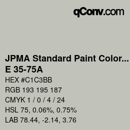 Color code: JPMA Standard Paint Colors - E 35-75A | qconv.com