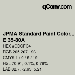 Code couleur: JPMA Standard Paint Colors - E 35-80A | qconv.com