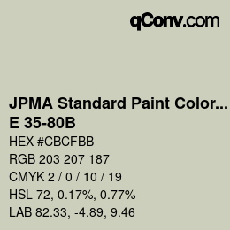 Code couleur: JPMA Standard Paint Colors - E 35-80B | qconv.com