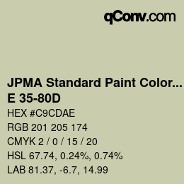 Code couleur: JPMA Standard Paint Colors - E 35-80D | qconv.com