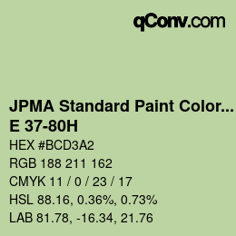 カラーコード: JPMA Standard Paint Colors - E 37-80H | qconv.com