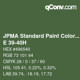 カラーコード: JPMA Standard Paint Colors - E 39-40H | qconv.com