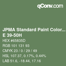 Color code: JPMA Standard Paint Colors - E 39-50H | qconv.com