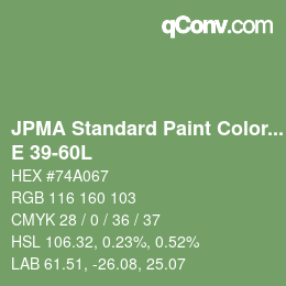 Color code: JPMA Standard Paint Colors - E 39-60L | qconv.com