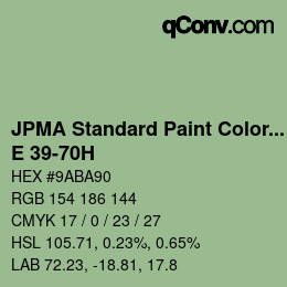 Farbcode: JPMA Standard Paint Colors - E 39-70H | qconv.com