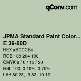 Code couleur: JPMA Standard Paint Colors - E 39-80D | qconv.com