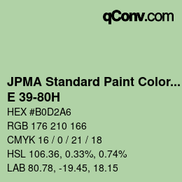 Color code: JPMA Standard Paint Colors - E 39-80H | qconv.com