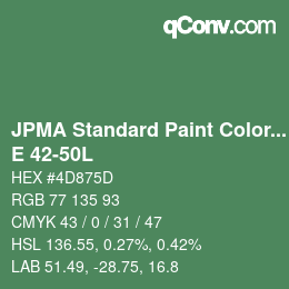 Code couleur: JPMA Standard Paint Colors - E 42-50L | qconv.com