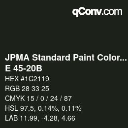Code couleur: JPMA Standard Paint Colors - E 45-20B | qconv.com