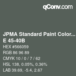 Code couleur: JPMA Standard Paint Colors - E 45-40B | qconv.com