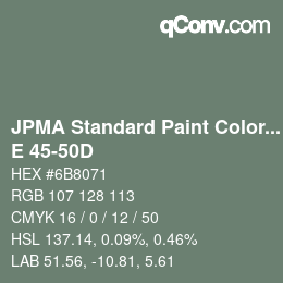 Code couleur: JPMA Standard Paint Colors - E 45-50D | qconv.com