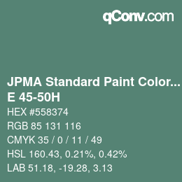 Color code: JPMA Standard Paint Colors - E 45-50H | qconv.com