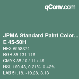 Color code: JPMA Standard Paint Colors - E 45-50H | qconv.com