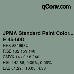 Code couleur: JPMA Standard Paint Colors - E 45-60D | qconv.com