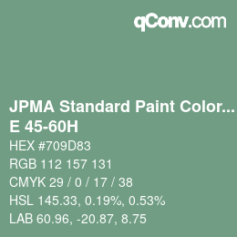 Color code: JPMA Standard Paint Colors - E 45-60H | qconv.com