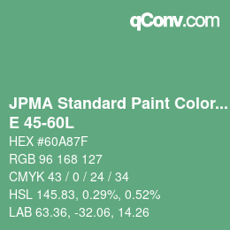 Code couleur: JPMA Standard Paint Colors - E 45-60L | qconv.com