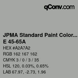 Color code: JPMA Standard Paint Colors - E 45-65A | qconv.com