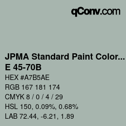 Code couleur: JPMA Standard Paint Colors - E 45-70B | qconv.com