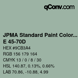 Code couleur: JPMA Standard Paint Colors - E 45-70D | qconv.com
