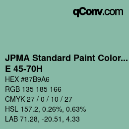 Code couleur: JPMA Standard Paint Colors - E 45-70H | qconv.com