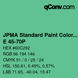 Code couleur: JPMA Standard Paint Colors - E 45-70P | qconv.com