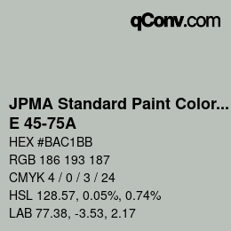 Code couleur: JPMA Standard Paint Colors - E 45-75A | qconv.com